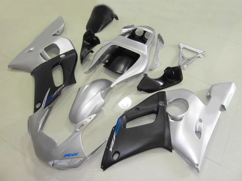 

Custom Motorcycle Fairing kit for YZFR6 98 99 00 01 02 YZF R6 1998 2000 2002 YZF600 TOP Silver black Fairings set+7gifts YD11