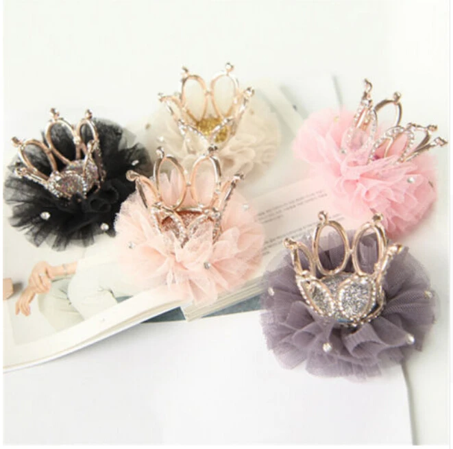 

Baby Girl Kids Lace Crown Princess Hair Clip Hair Bow Clips Hair Pins Xmas Gift Pretty Pink Princess Gauze Lace Crown Hair Clip