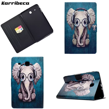 

Cartoon Owl fox Magnet PU tablet case for Samsung Galaxy Tab E 9.6 T560 T561 leather cover hoesje coque kryt etui funda kilifi