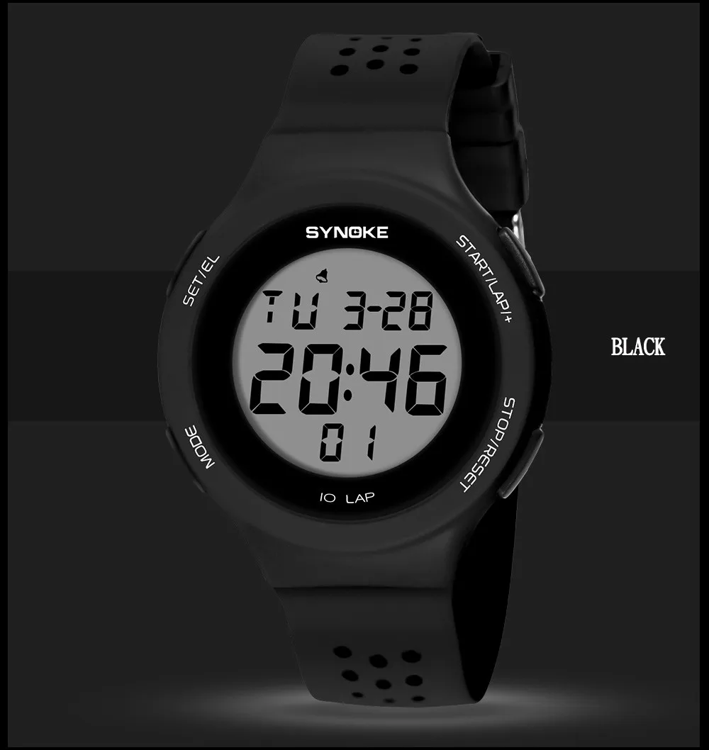 SYNOKE многофункциональные 50 м водонепроницаемые часы светодиодный цифровые часы двойного действия мужские электронные часы Мужские Цифровые часы# XTN