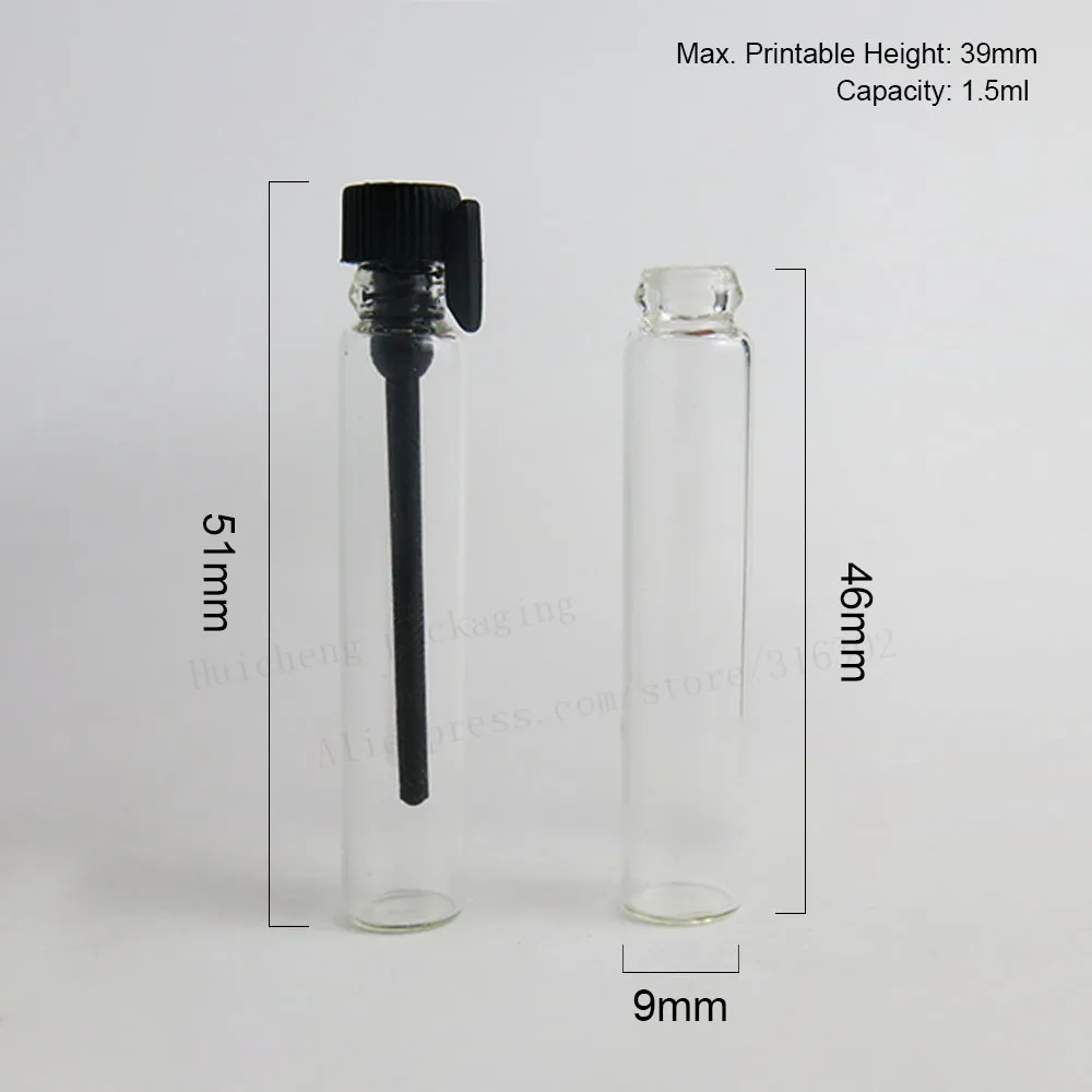 100 x 1.5ml Refillable Mini Glass 