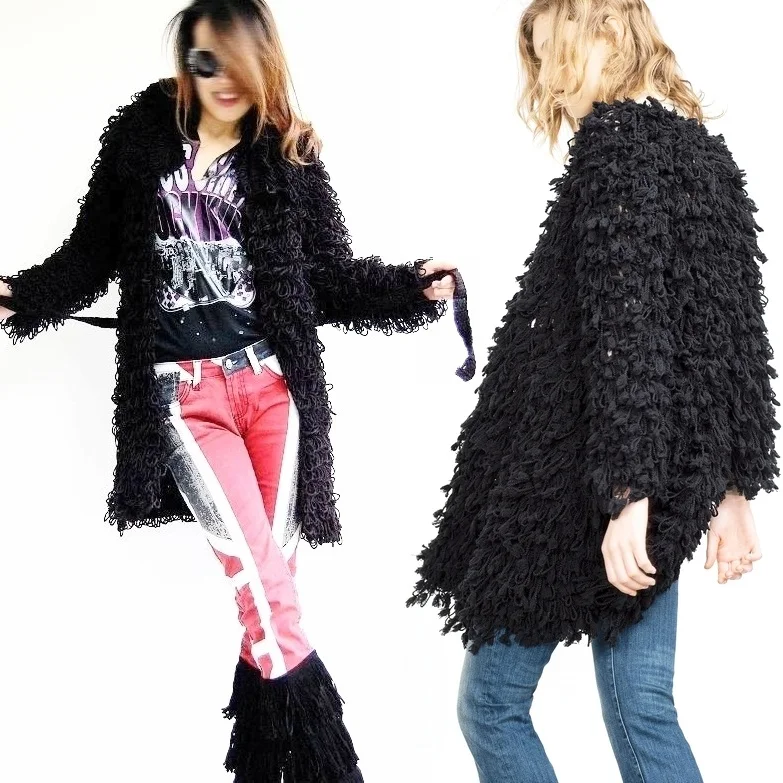 fringe shaggy cardigan