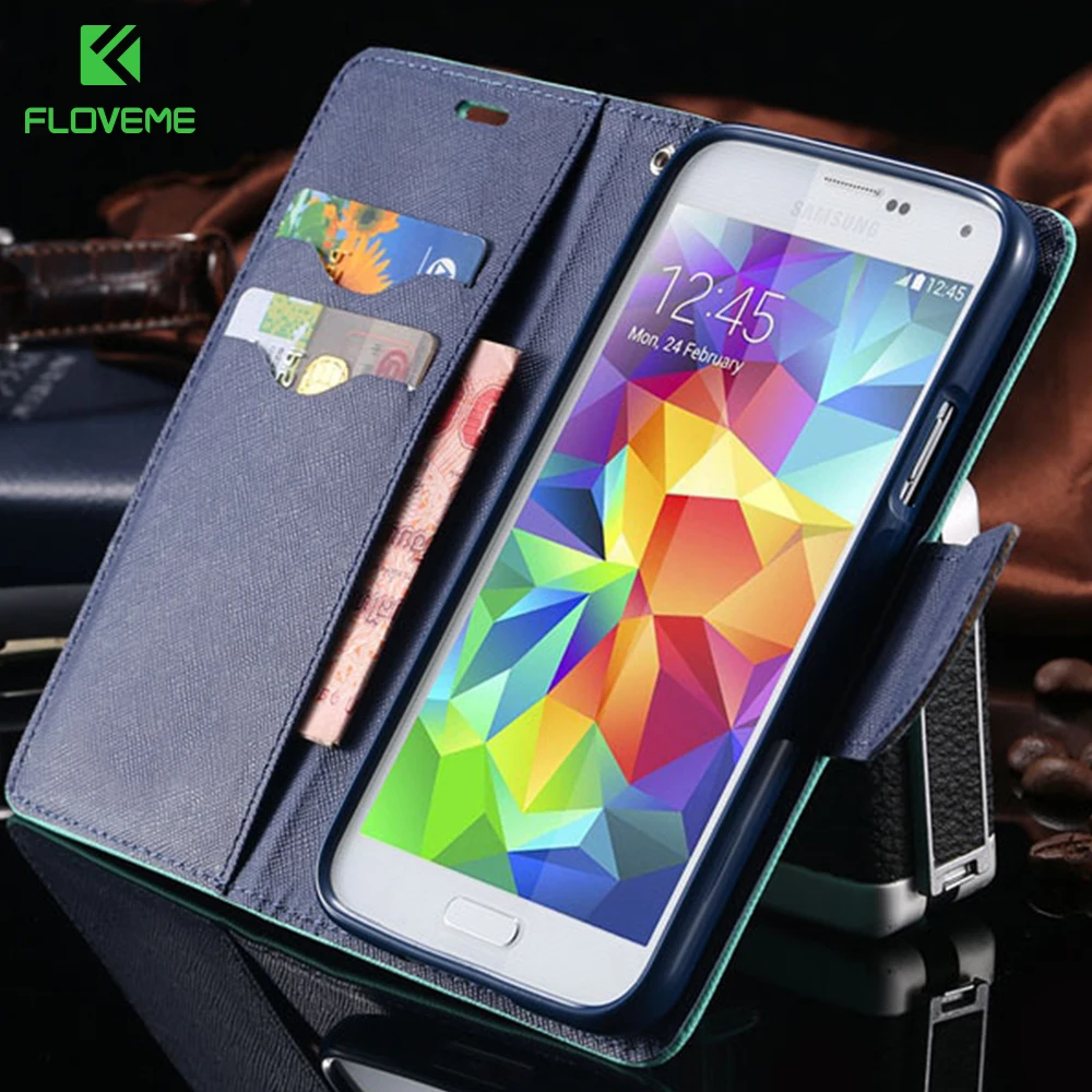 

FLOVEME For Samsung Galaxy S3 III i9300 S4 i9500 Stand Wallet Card Slot Leather Cases For Samsung S8 Plus S7 S6 Edge S5 Cover