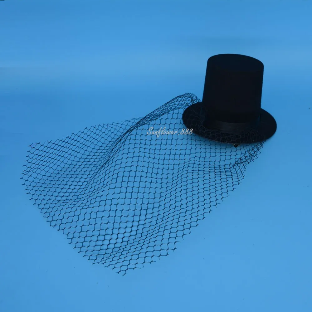 Women Girl Netting Mini Top Hat Hair Clip Hairpins Dance Party Carnival