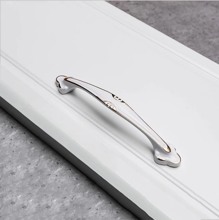 Европейский стиль белый шкаф ручка для дверцы выдвижного ящика Лаковая мебель - Цвет: 565-128