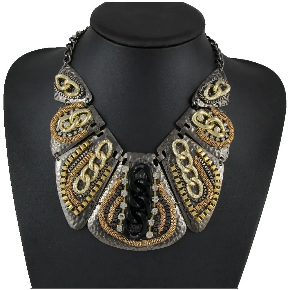 

CirGen Fashion Gun Black Gothic Geometric Metal Chain Pendant Choker Statement Necklace Women Jewelry Collar Necklaces Item,B68