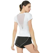 Черные, белые, красные, сексуальные сетчатые Женские топы для йоги, Спортивная рубашка с коротким рукавом, спортивные топы для спортзала, женские футболки для фитнеса и бега, женская футболка