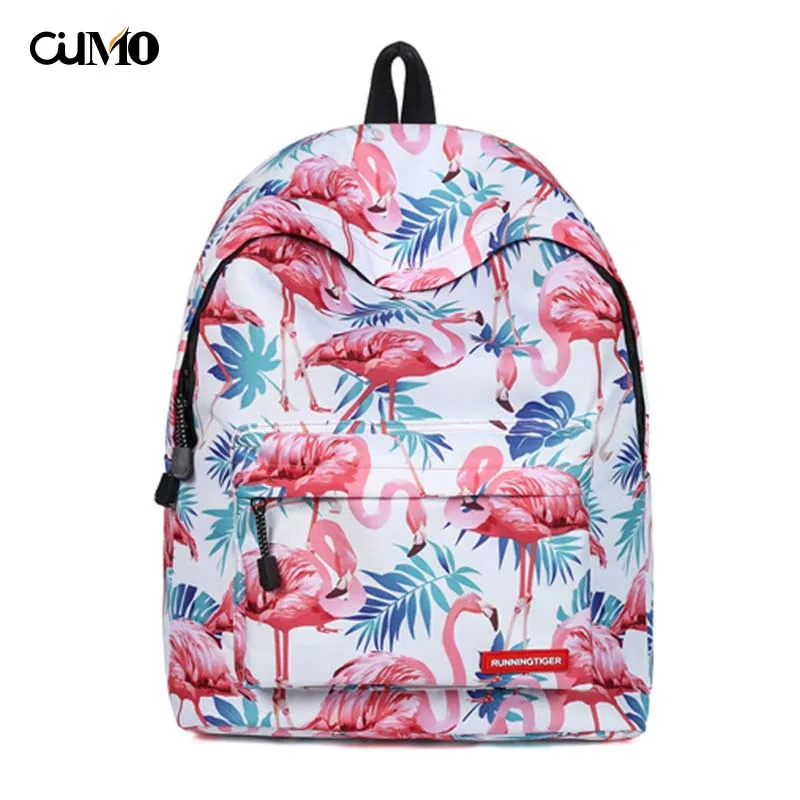 

Ou Mo brand ins Flamingo Boys/Girls child Schoolbag computer anti theft backpack feminina backpack High capacity Women Bag man