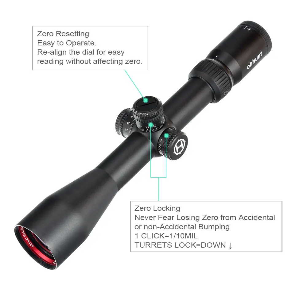 Ohhunt Guardian 4 16X44 SF Тактический снайперский оптический прицел 1/2 половина мил точка