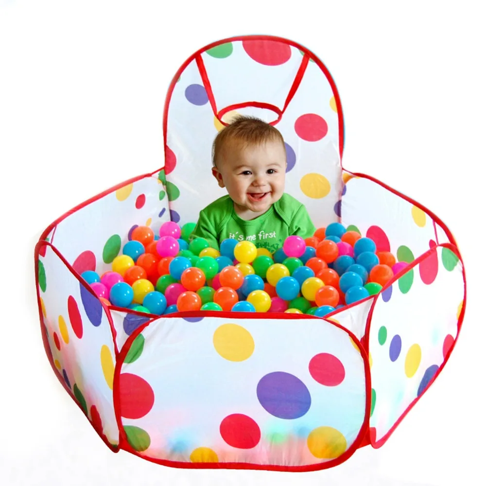 Foldable Children's Toys Tent with Basket for Ocean Balls Baby Play