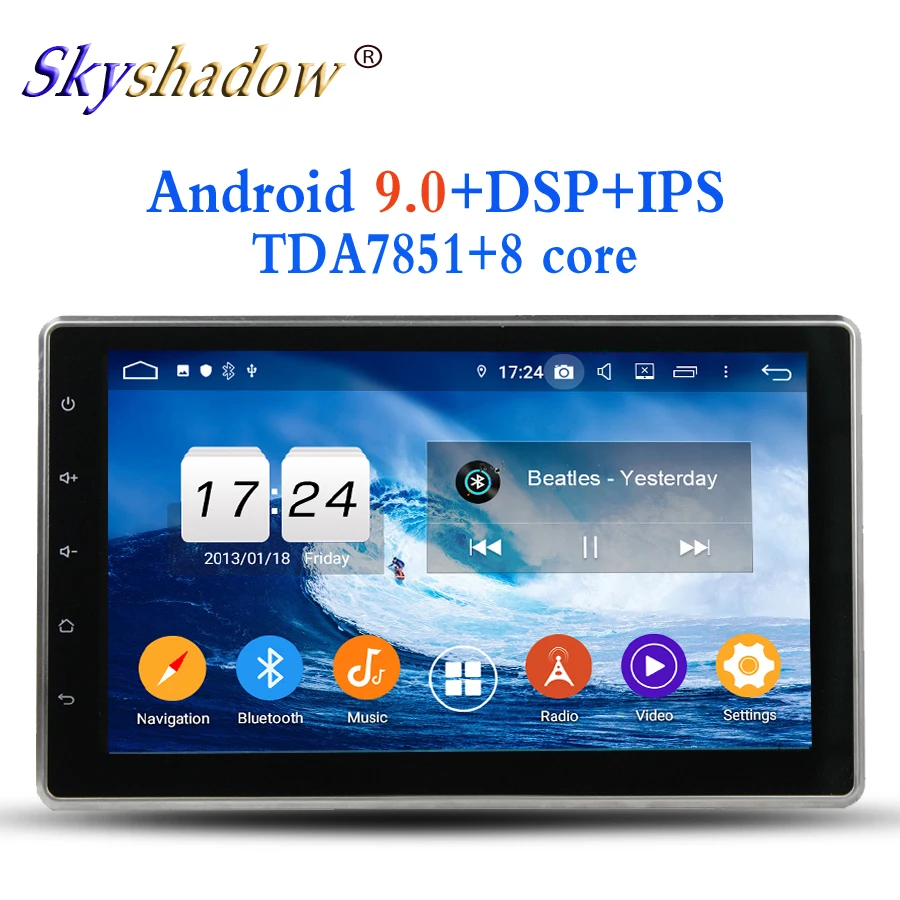 Discount 10.1" IPS TDA7851 2Din Android 9.0 8 Core For universal 4GB RAM 32GB ROM Car DVD Player GPS Glonass RDS Radio wifi Bluetooth 4.2 3