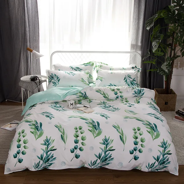 Clic Bedding Set 4 Size Grey Blue Flower Bed Linens 4pcs Clic Bedding Set 4 Size Grey Blue Flower Bed Linens 4pcs Duvet Cover