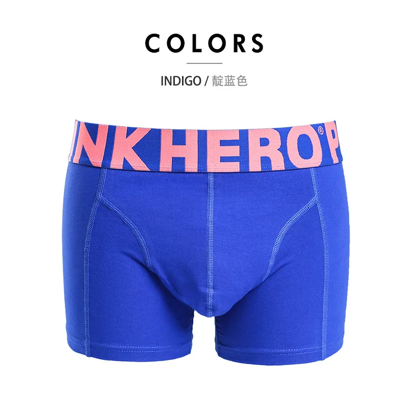 Pinkhero, мужское одноцветное нижнее белье, боксеры, мужское нижнее белье, боксеры, мужские трусы, cueca masculina, сексуальные трусы-боксеры - Цвет: indigo