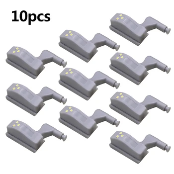 

10pcs/ Set Grey Cabinet Hinge LED Sensor Lights For Wardrobe Cupboard Home Door Closet