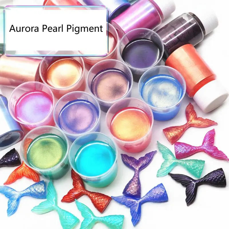 

Aurora Pearl Pigment Powder Mica Pearlescent Colorants Resin Dye Jewelry Making