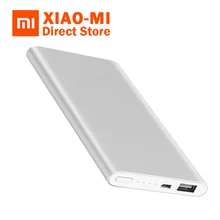 Xiaomi Mi, 5000 мА/ч, внешний аккумулятор, 2, портативное зарядное устройство, тонкий, 5000 мА/ч, внешний аккумулятор для iPhone, samsung, huawei
