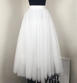 

2018 spring and summer gauze half-length skirt Tutu black and white ash half-fold skirt