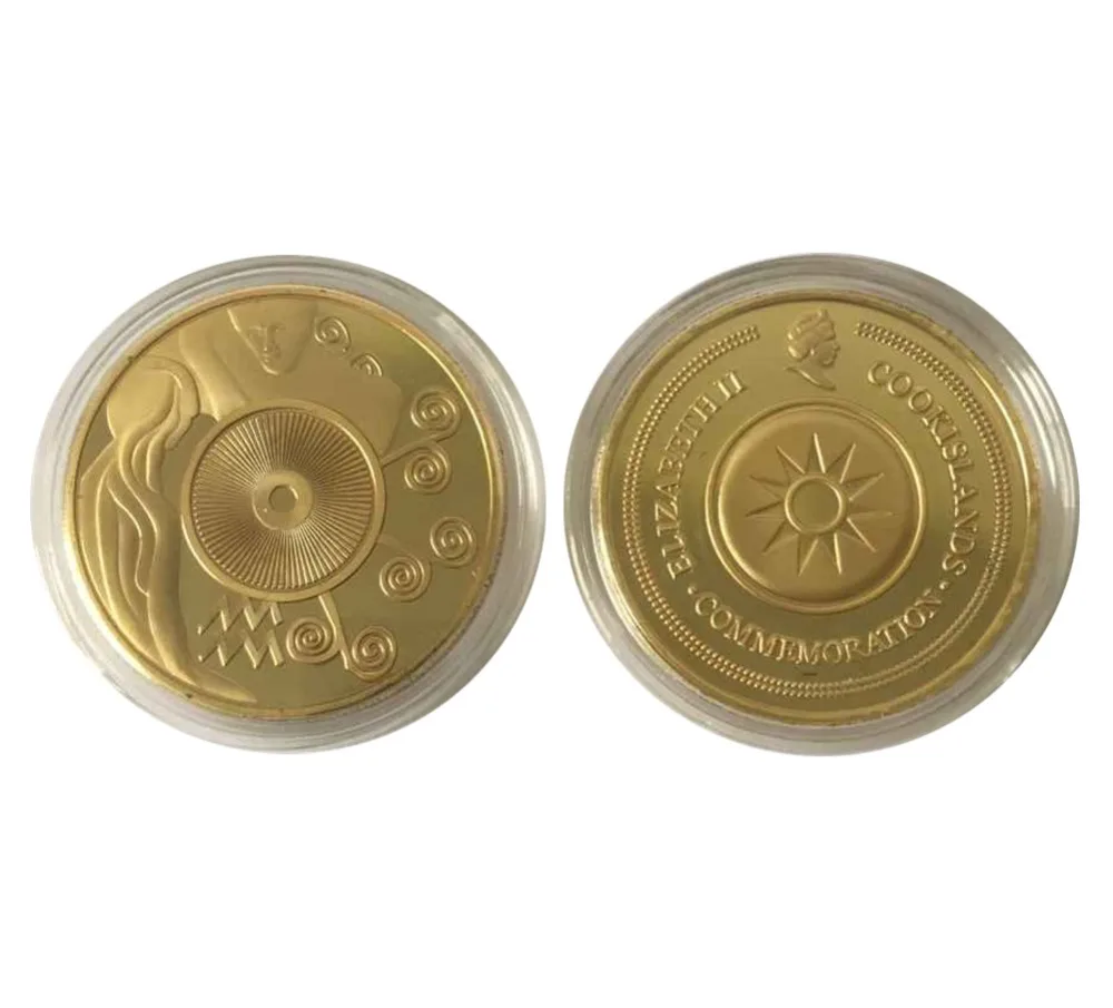 

Aquarius Signs of the Zodiac Horoscope Poker Card Guard Coin Gold Plated New