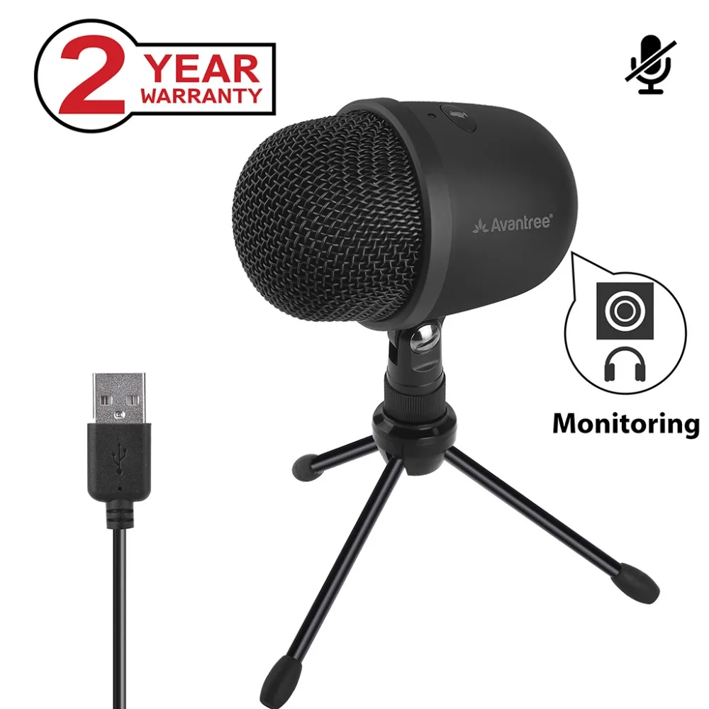 

Avantree Digital USB Condenser Microphone for Desktop Computer, Laptop