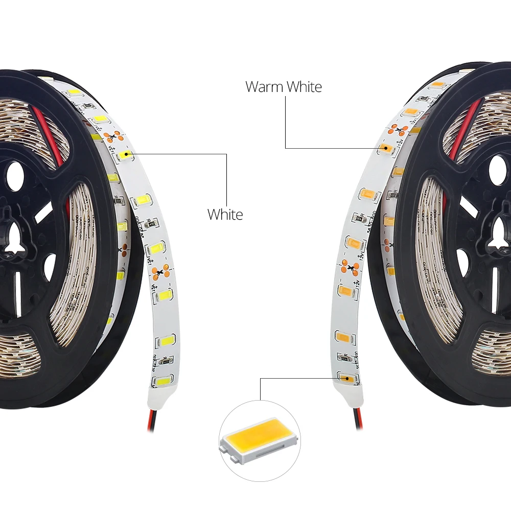 5630 Светодиодные ленты светильник белый/теплый белый 3000K 6500K Светодиодные ленты 12V не Водонепроницаемый лента светодиодный светильник s украшения 300 светодиодный s 5 м/лот