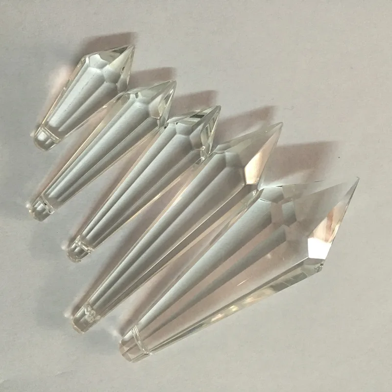 

38/50/55/60/80/100mm Clear Crystal Icicle U-drop Prisms Pendant Chandelier Prisms Drops Lamp Candle Holders Curtain DIY Parts