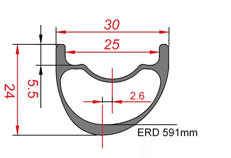 30mm asymmetric carbon rims