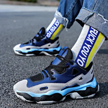 

Men's Sport Running Shoes 2019 Lace-up Exercise Couple Sneakers Breathable Mesh Letter Trainer Shoes Size 36-45 Sneakers for Men
