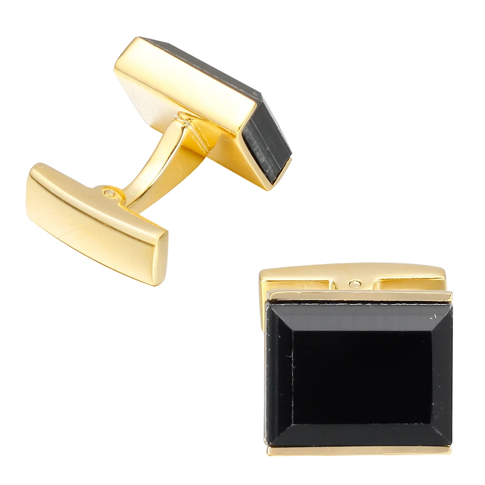 MeMolissa 3 Pairs Luxury Shirt Cufflink for Mens Brand Cuff Button Silvery/Golden Plated Black Stone High Quality Cufflinks