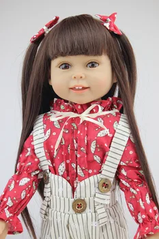

18'' 45CM AMERICAN PRINCESS Beauty Girl girl dolls for sale Brown Long hair FULL VINYL Reborn baby doll girls gift