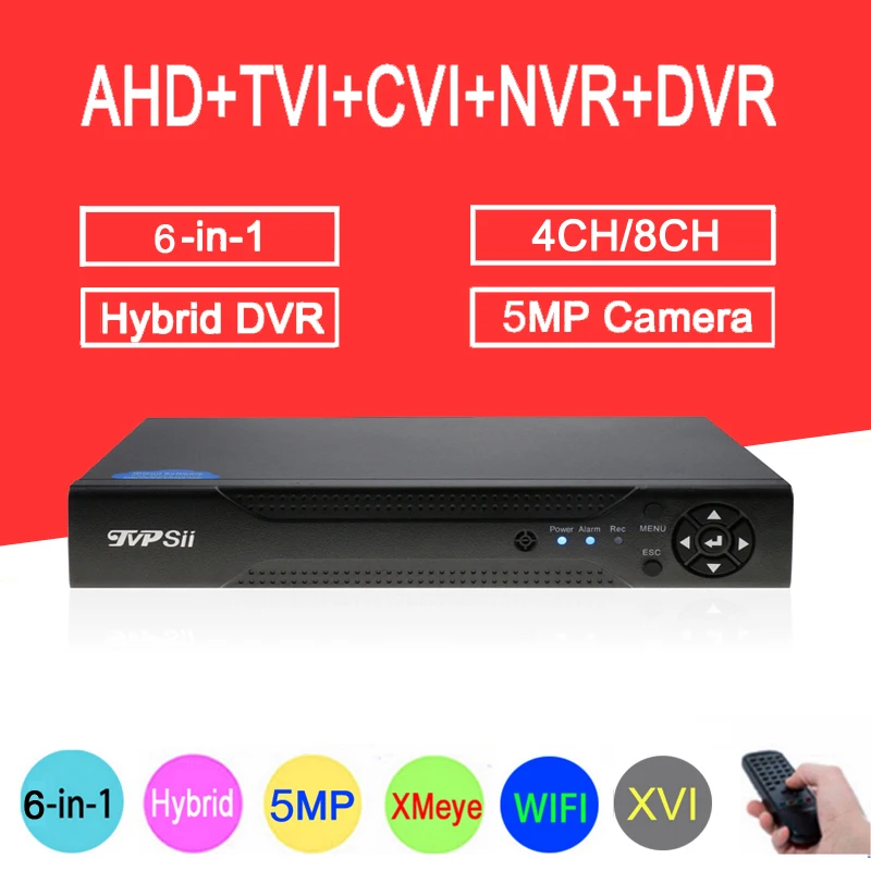 

5MP Surveillance Camera Dahua XMeye Hi3531D H.265 4CH/8CH Hybrid Coaxial WIFI 6 in 1 XVI TVI CVI NVR AHD CCTV DVR Free Shipping