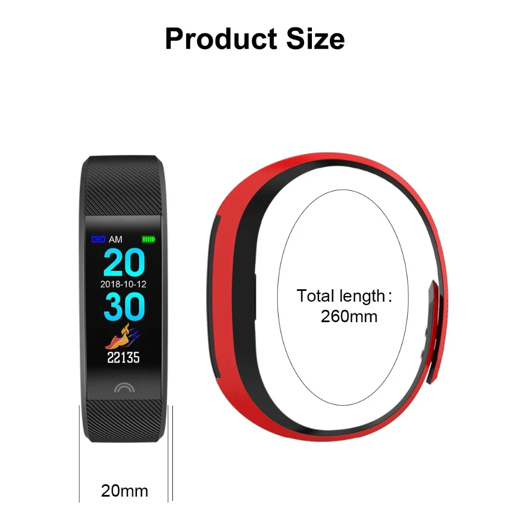  Robotsky F6 Smart Watch Bluetooth Blood Pressure Heart Rate Sleep Monitor Sport Bracelet Waterproof - 32976072954