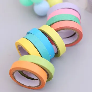 

10Rolls Solid Colored Paper Washi Tape, Lovely Small DIY Tapes, Office Home Notebook Cup Decorate Masking Tape Stationery
