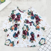 Новая детская одежда платье с цветочным рисунком для девочек платья принцессы 5 шт./лот