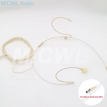 

TA4F 4Pin Beige Headworn Microphone For Shure Wireless System Omni-directional Condenser Headset Conference Mics