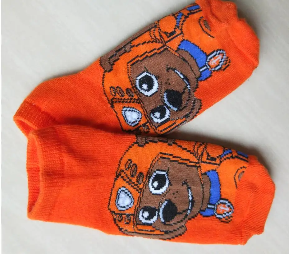 1 пара носков для девочек с рисунком из мультфильма «Щенячий патруль», хлопковые детские носки для маленьких мальчиков Нескользящие Детские носки с изображением Скай Чейз, Маршалла