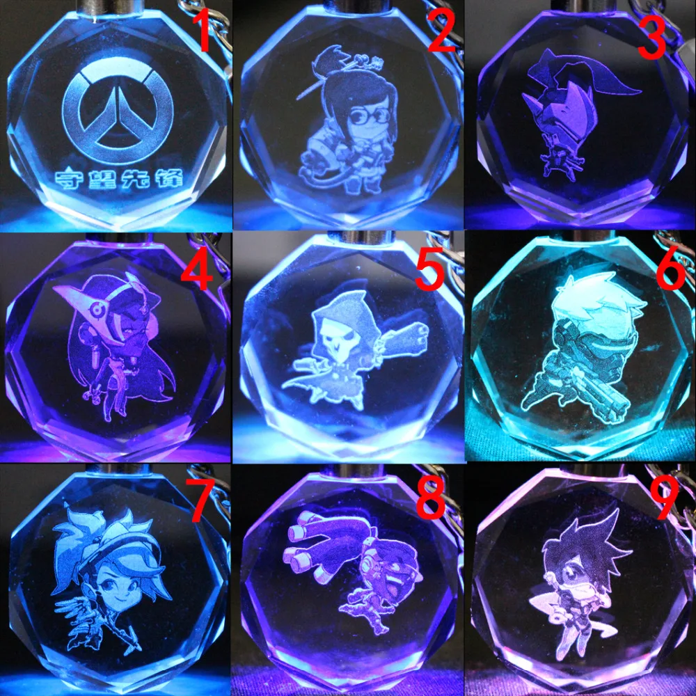 

COSANER FPS game Acrylic Cosplay keychains ow heroes soft log tracer reaper widowmaker Hanzo pendant Llavero Chaveiro