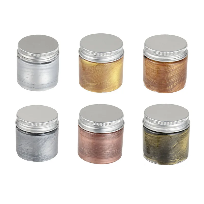 

Conda Metallic Acrylic Paint 6 Assorted Colours Water-Based Paint for Children's Painting & Crafts 59ml Bottles for Art Crafts