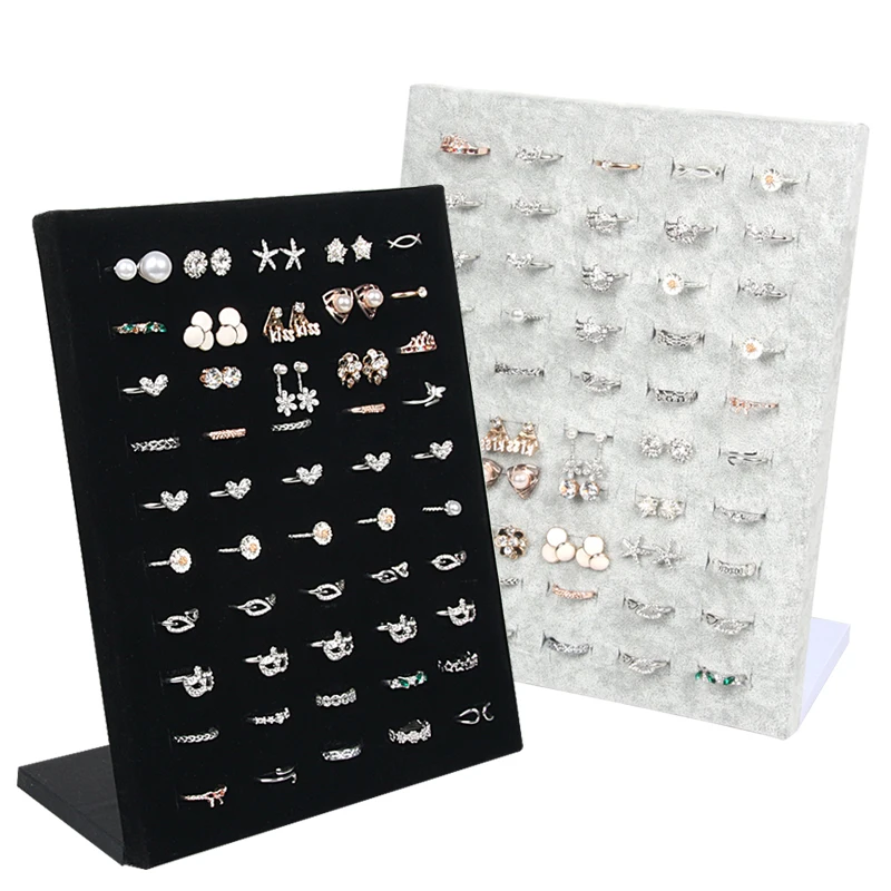 Velvet Ring Display Holder Stand for Store 50 Seat for Rings Storage Jewelry Display Wall Jewellry Organizer Rack