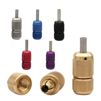 

Tattoo machine grip stainless steel self-locking handle carved pure copper barrel aluminum alloy tattoo accessories handle