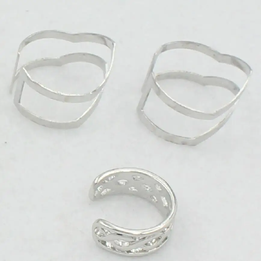3 шт./компл. золотого и серебряного цвета корейское индивидуальное кольцо Мода briefr соединительные кольца для женщин wj205