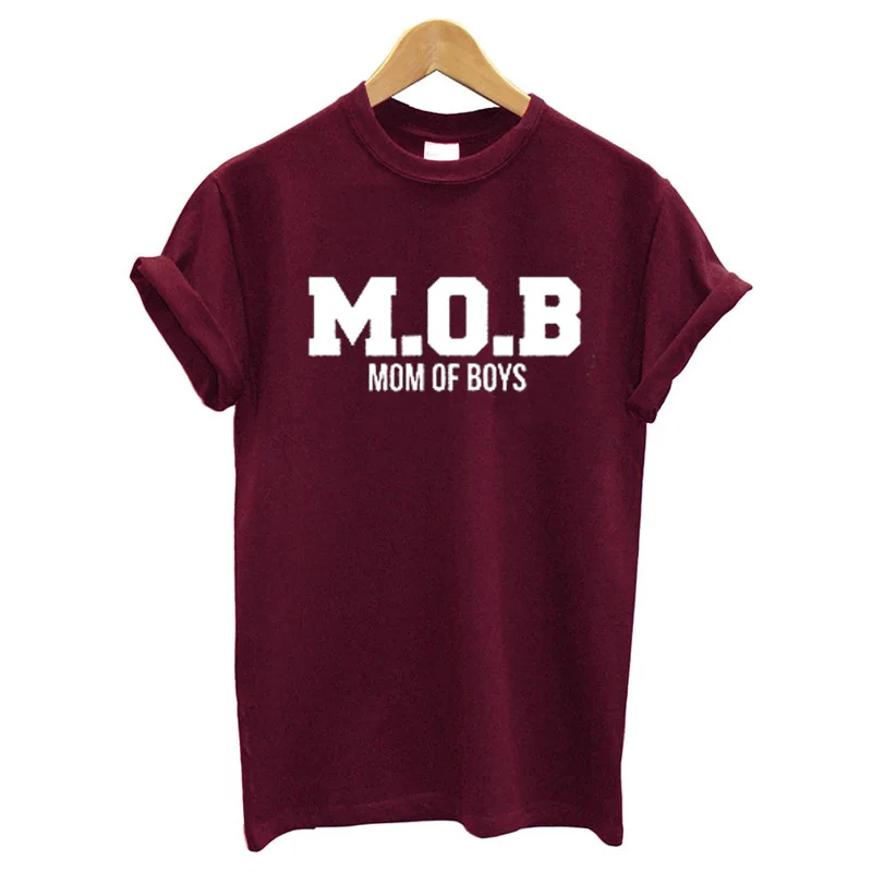 Женская футболка с круглым вырезом EnjoytheSpirit Mom of Boys M.O.B Mama Повседневная Свободная