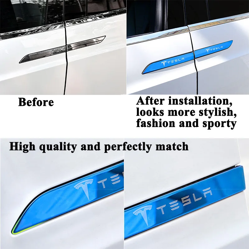 4pcs/set Stainless Steel Car Door Handle Covers Logo Sticker Carbon Fiber Styling Decoration Protector for Tesla Model X 4pcs/set Stainless Steel Car Door Handle Covers Logo Sticker Carbon Fiber Styling Decoration Protector for Tesla Model X