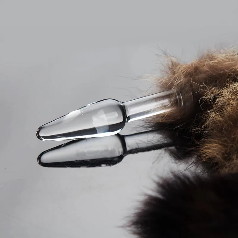 H00USGlass Butt Plug with Faux Fur Tail (12)