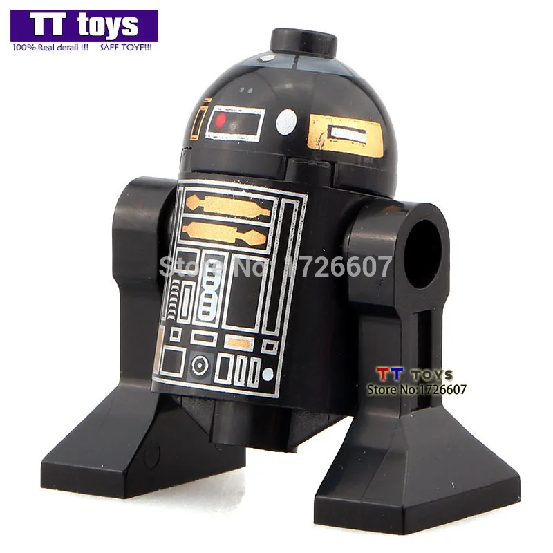 

Single Sale Black R2D2 7 The Force Awakens Robot Leia Yoda s Building Blocks toys for Children