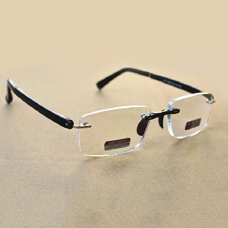 Men Women Frameless Reading Glasses Resin Lenses With PU Glasses Case Portable Eye Glasses Hyperopia R176