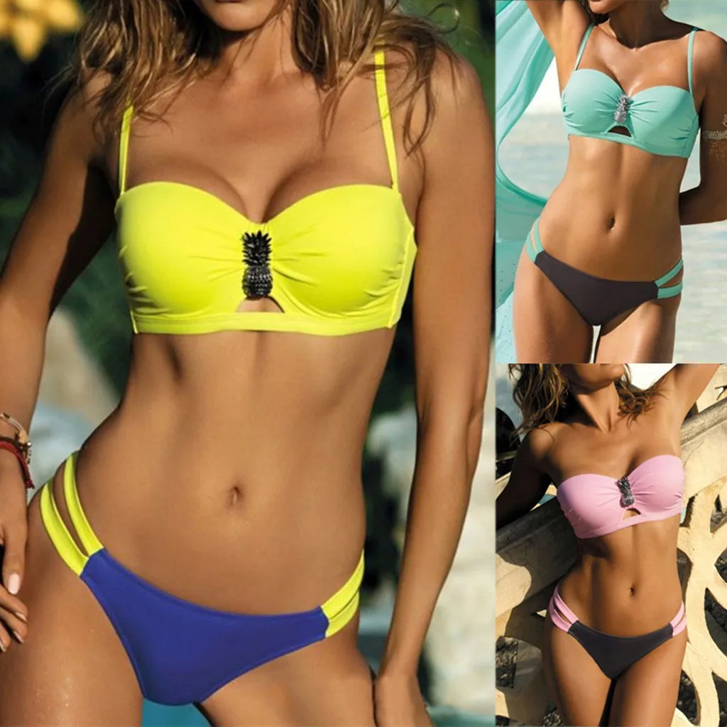 yellow halter top bikini