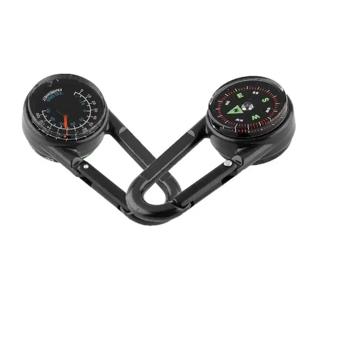 

Multifunctional Mini 3in1 Carabiner Compass Thermometer Key Ring Snap Hook KeyChain Outdoor Camping Hiking Survival Tool Z0606