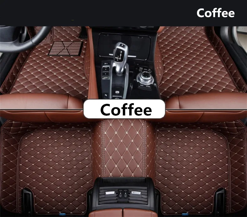 Для TOYOTA Land Cruiser PRADO 150, автомобильные коврики, коврик для ног, высокое качество, бренд, кожа с вышивкой - Название цвета: Coffee