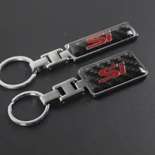 1 шт. углеродного волокна металла брелок для ключей SI Эмблема/Бейдж/логотип для Honda Civic SI согласие CRV вариабельности сердечного ритма городской автомобиль Средства для укладки волос