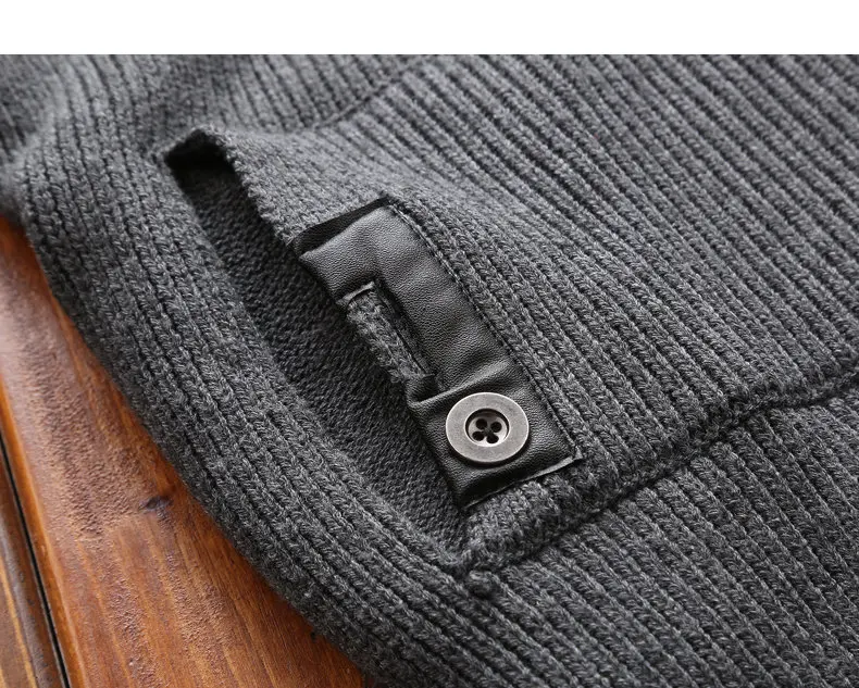 Men Pullover Sweaters Warm Thick knitted Sweater Men Autumn Winter Male Pullover Jumper Brand Clothing Black Dark Gray Muls 2017-09